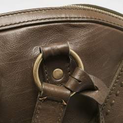 Yves Saint Laurent Olive Green Leather Oversized Muse Bag