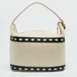 Yves Saint Laurent Off White/Blue Leather Bucket bag