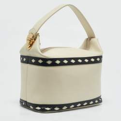 Yves Saint Laurent Off White/Blue Leather Bucket bag