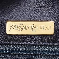 Yves Saint Laurent Off White/Blue Leather Bucket bag