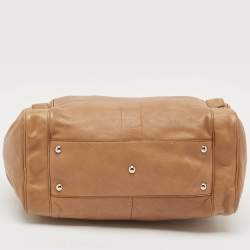 Yves Saint Laurent Beige Leather Vanity Bowler Bag