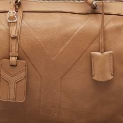 Yves Saint Laurent Beige Leather Vanity Bowler Bag