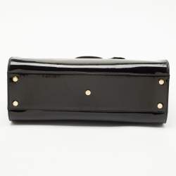 Yves Saint Laurent Black Patent Leather Uptown Satchel