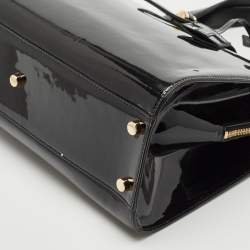 Yves Saint Laurent Black Patent Leather Uptown Satchel