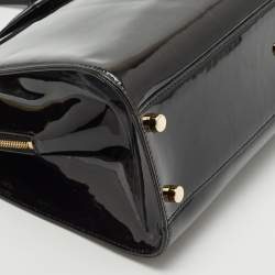 Yves Saint Laurent Black Patent Leather Uptown Satchel
