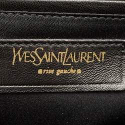 Yves Saint Laurent Black Patent Leather Uptown Satchel