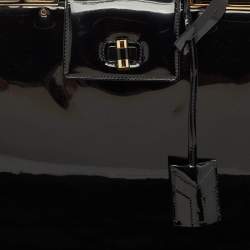 Yves Saint Laurent Black Patent Leather Uptown Satchel
