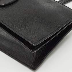 Yves Saint Laurent Black Leather Flap Clutch Bag