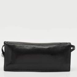 Yves Saint Laurent Black Leather Flap Clutch Bag