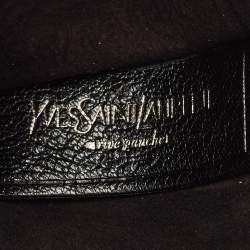 Yves Saint Laurent Black Leather Flap Clutch Bag
