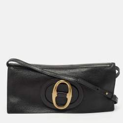 Yves Saint Laurent Black Leather Flap Clutch Bag