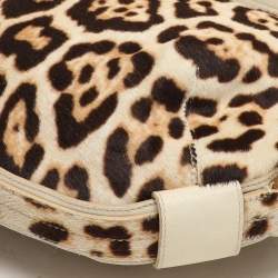 Yves Saint Laurent Brown/Beige Leopard Print Calf Hair and Leather Muse Hobo