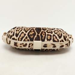 Yves Saint Laurent Brown/Beige Leopard Print Calf Hair and Leather Muse Hobo