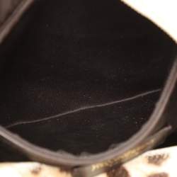 Yves Saint Laurent Brown/Beige Leopard Print Calf Hair and Leather Muse Hobo