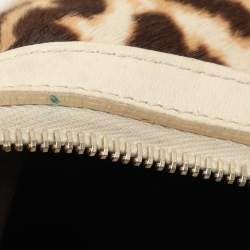 Yves Saint Laurent Brown/Beige Leopard Print Calf Hair and Leather Muse Hobo