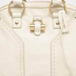 Yves Saint Laurent Off White Leather Muse Satchel