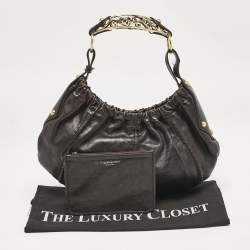 Pre Owned Yves Saint Laurent Choco Brown Leather Vincennes Mombasa Hobo