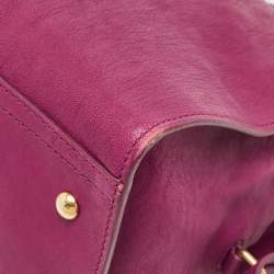 Yves Saint Laurent Magenta Leather Medium Cabas Chyc Tote