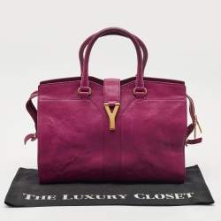 Yves Saint Laurent Magenta Leather Medium Cabas Chyc Tote