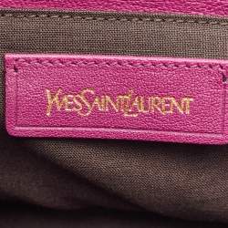Yves Saint Laurent Magenta Leather Medium Cabas Chyc Tote