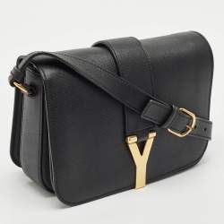 Yves Saint Laurent Black Leather Medium Chyc Flap Bag