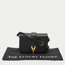 Yves Saint Laurent Black Leather Medium Chyc Flap Bag