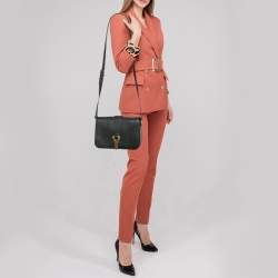 Yves Saint Laurent Black Leather Medium Chyc Flap Bag