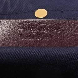 Yves Saint Laurent Burgundy/Blue Leather and Fabric Large Muse Two Top Handle Bag