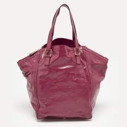 Yves Saint Laurent Pink Patent Leather Large Downtown Tote