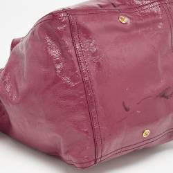Yves Saint Laurent Pink Patent Leather Large Downtown Tote