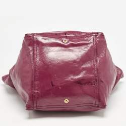 Yves Saint Laurent Pink Patent Leather Large Downtown Tote