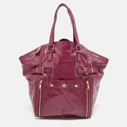 Yves Saint Laurent Pink Patent Leather Large Downtown Tote