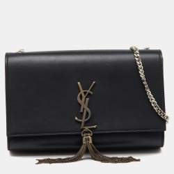 Saint Laurent Black Leather Medium Kate Tassel Chain Shoulder Bag