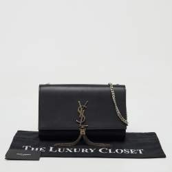 Saint Laurent Black Leather Medium Kate Tassel Chain Shoulder Bag