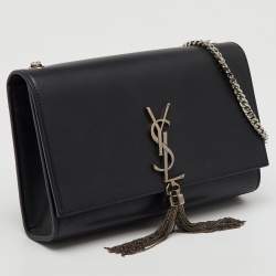 Saint Laurent Black Leather Medium Kate Tassel Chain Shoulder Bag