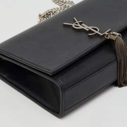 Saint Laurent Black Leather Medium Kate Tassel Chain Shoulder Bag