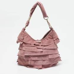 Yves Saint Laurent Pink Suede Small St. Tropez Hobo