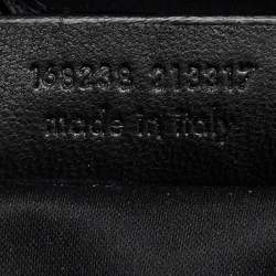 Yves Saint Laurent Black Croc Embossed Patent Leather Muse Messenger Bag