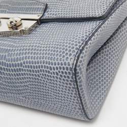 Yves Saint Laurent Blue Lizard Embossed Leather Le Sixieme Shoulder Bag