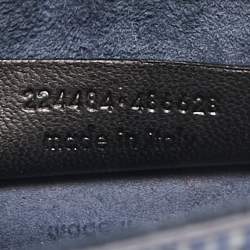 Yves Saint Laurent Blue Lizard Embossed Leather Le Sixieme Shoulder Bag