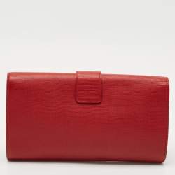 Yves Saint Laurent Red Leather Ligne Y Clutch