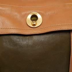 Yves Saint Laurent Tricolor Leather and Suede Medium Muse Two Top Handle Bag