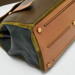 Yves Saint Laurent Tricolor Leather and Suede Medium Muse Two Top Handle Bag