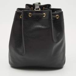 Yves Saint Laurent Black Leather Vintage Bucket Bag
