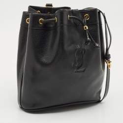 Yves Saint Laurent Black Leather Vintage Bucket Bag