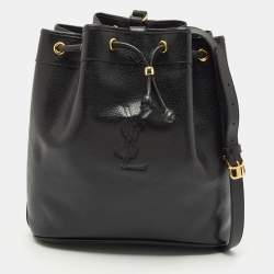 Yves Saint Laurent Black Leather Vintage Bucket Bag