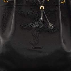 Yves Saint Laurent Black Leather Vintage Bucket Bag