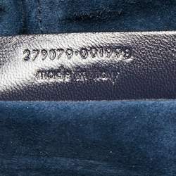 Yves Saint Laurent Navy Blue Ostrich Medium Cabas Chyc Tote