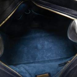 Yves Saint Laurent Navy Blue Ostrich Medium Cabas Chyc Tote
