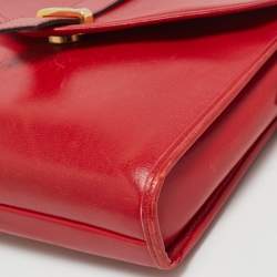Yves Saint Laurent Red Leather Vintage Flap Crossbody Bag